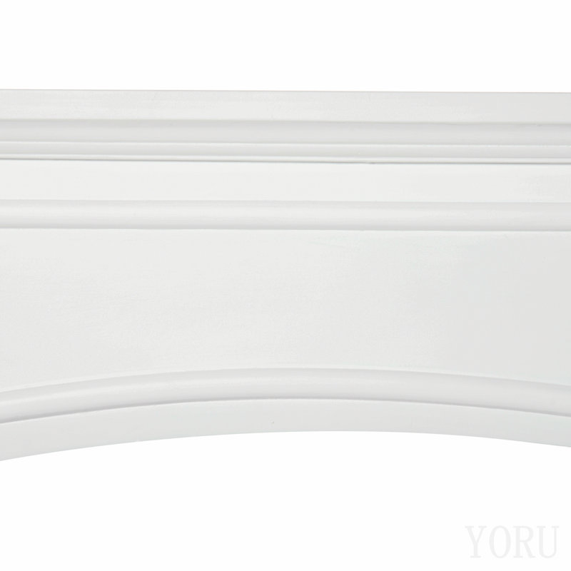 Manteau de foyer moderne, habillage de foyer avec motif décoratif, largeur intérieure 74 cm (29 po), blanc
