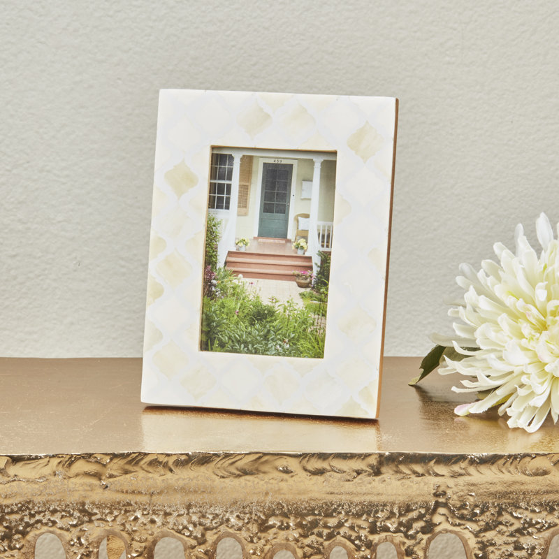 Moroccan Tile Bone Photo Frame, 4" x 6"