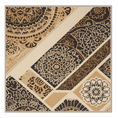 Tapis à motif de blocs doux et moelleux d'inspiration mondiale Eakes