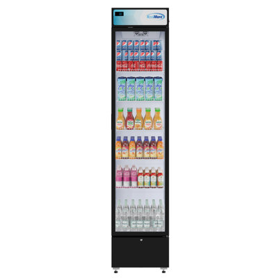 17 in. Slim Commercial Merchandiser Refrigerator 7 Cu. Ft. in Black, ETL Listed (KM-MDR-17S)