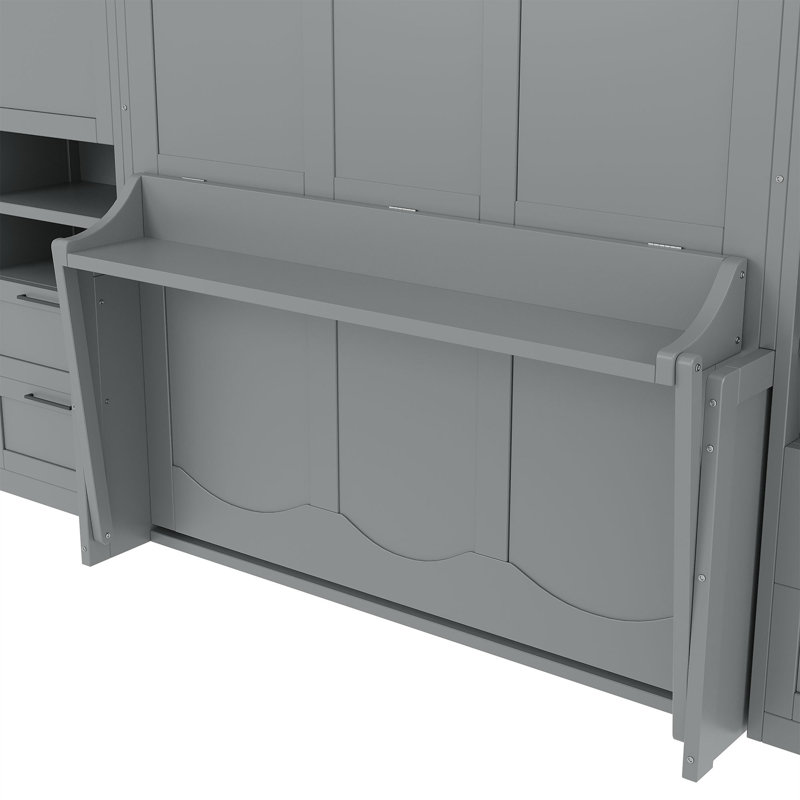 Lit escamotable innovant en MDF gris pour maisons modernes
