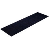 Overdyed Hand-Knotted Wool Modern-Contemporary Black Runner 4' 1" x 13' 8"