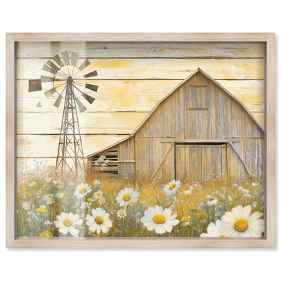 Old Windmill Shadowbox Print Western Wall Art by Art Remedy