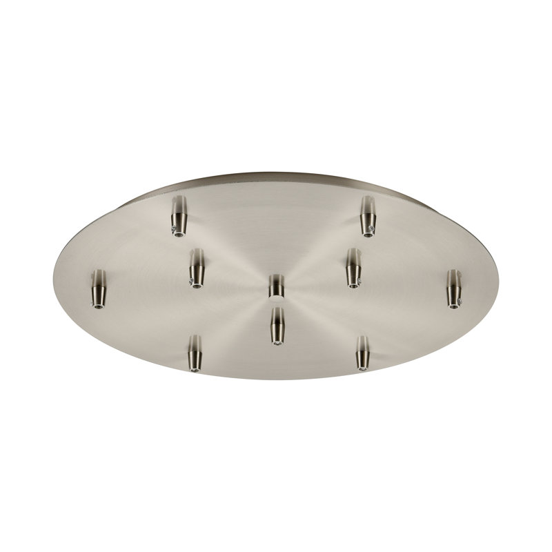 Pavillon multi-port 9 lumières Bernardston, Nickel satiné