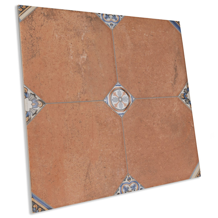 Manises Decor Cuero 13" x 13" Porcelain Patterned Wall & Floor Tile