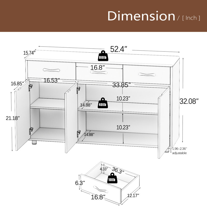 Three Doors Side Table, Gray