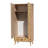 Modern Wardrobe with Wooden Legs, 31.5 x 75.0 x 17.7 inches | 100% Melamine Coated Particle Board, UV Digital Printing | Features Numerous Shelves, Wall-Mountable, Stylish Flower Design for Extra Storage
