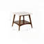 Table de bout carrée avec tablette inférieure - structure en bois d'hévéa, plateau en bois aggloméré