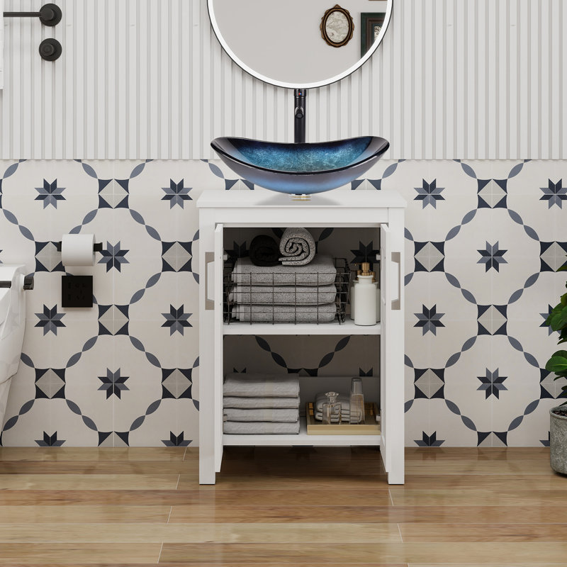 Ensemble de meuble-lavabo simple 24 po Nickros, Bleu