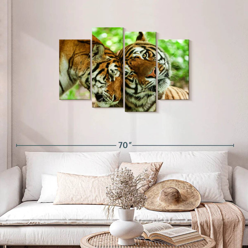 Brampt Loving Tigers, 27" H x 43" W
