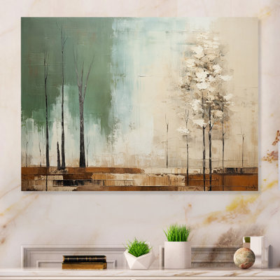 Art mural en métal vert vert beige et collage sauvage II - Tachisme MT136196