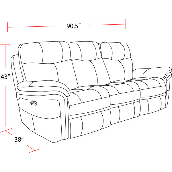Red Barrel Studio Pioche 90.5" Pillow Top Arm Reclining Sofa - Wayfair ...