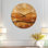 Horloge murale Botanical Vintage Silent Wood - Retro Sunset Over Desert Lines