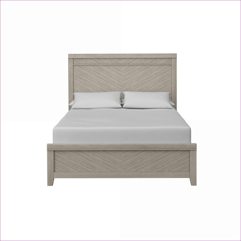 Très grande base de lit à panneau en placage de bois d'hévéa brun capacité de 1000 lb pour la chambre principale
