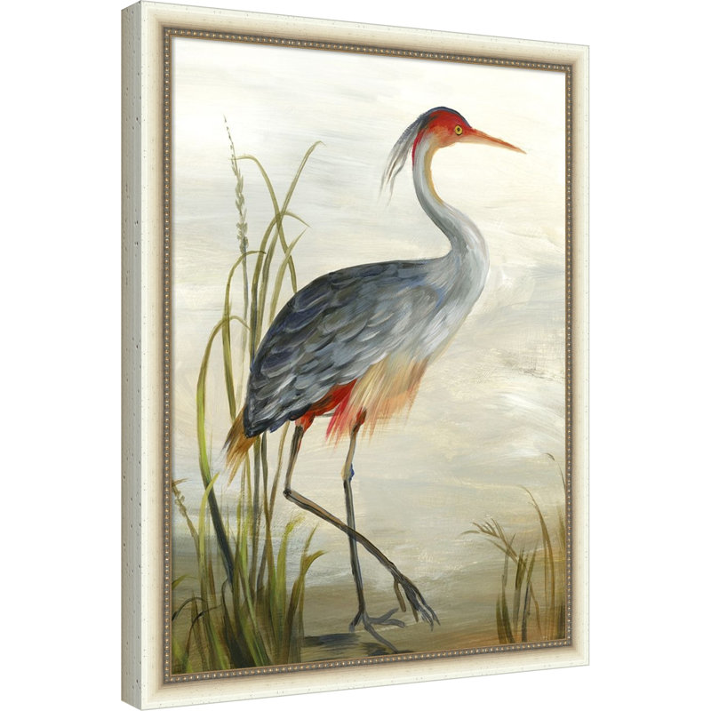 «Gray Heron» par Aimee Wilson, reproduction d'art sur toile encadrée, Blanc Belmont