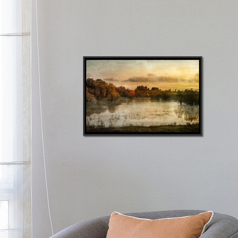 «Spring Wetlands» par Don Schwartz - reproduction de photo sur toile tendue, Toile avec cadre noir, Pas de tapis