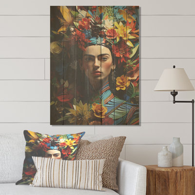 «Mexicain Frida's Spirit Photo I - Art mexicain sur bois»