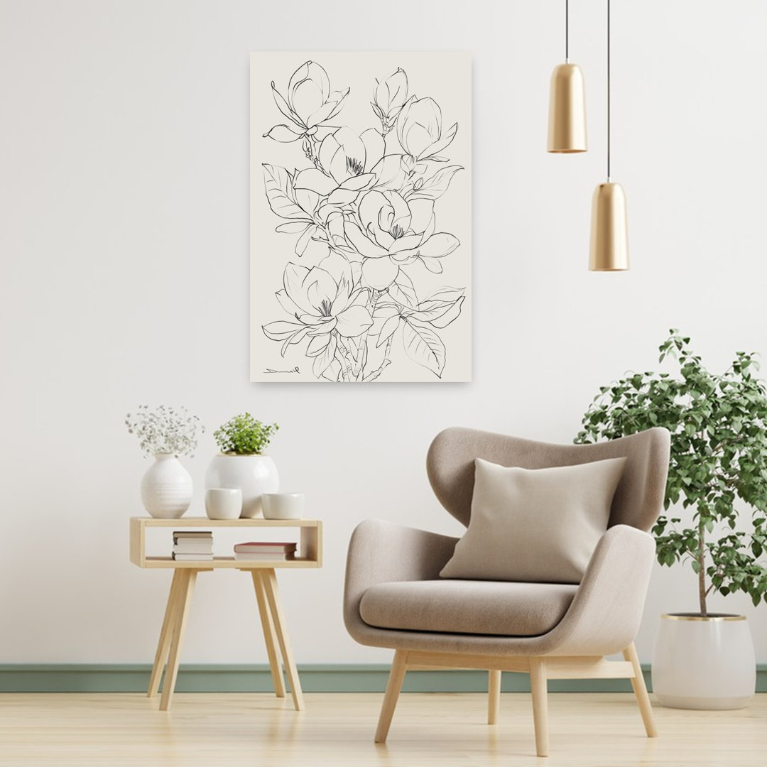Magnolia Tree Abstract Contemporary Flower Landscape Wall Art Print