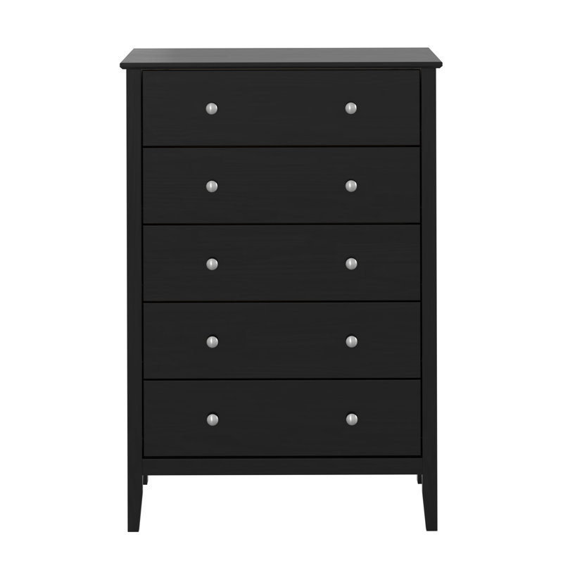 Commode 5 tiroirs Arzell, Noir