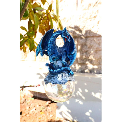 Figurine ornement en forme de boule bleue en verre Ruth Thompson