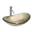 Élégant lavabo vasque en verre doré avec drain escamotable Artistic