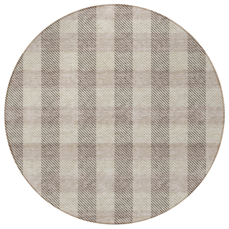 Tapis rond beige 8 po