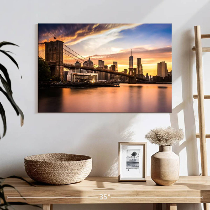 Lilie Brooklyn Bridge Sunset, H 16 po x l 24 po
