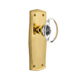 Prairie Plate with Oval Clear Crystal Door Knob