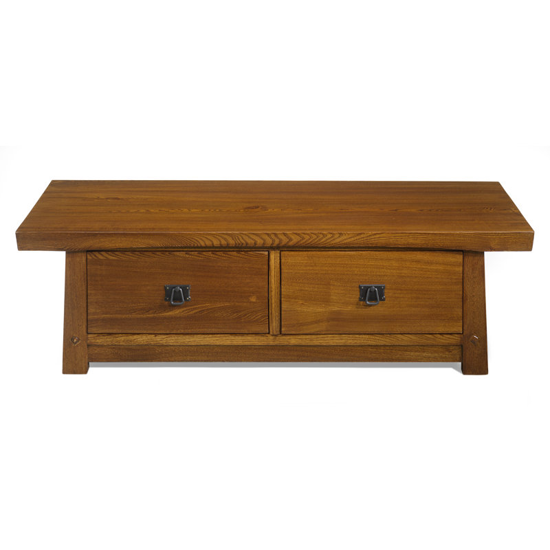 Bevans Solid Wood Four Leg Coffee Table with Storage