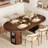 41"-78" Mid Century Extendable Oval Dining Table With Storage, 2 Leaves, Fluted Base, Seats 2-8-125906769