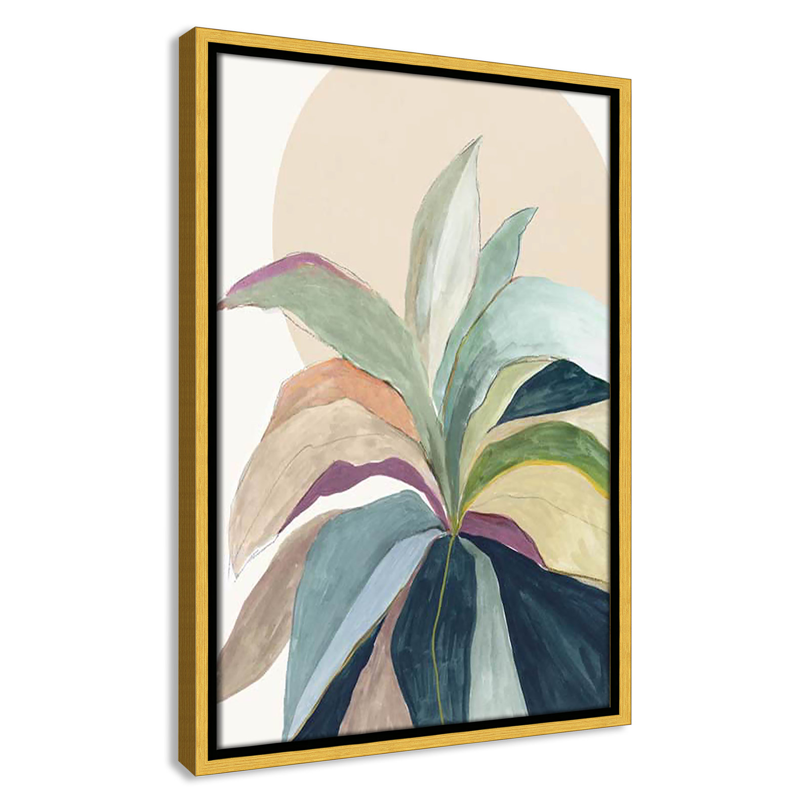Sherbrooke Sunny Bright Leaves II by Asia Jensen Print, No Mat, Gold Floater Framed, 19.5" H x 13.5" W x 2" D