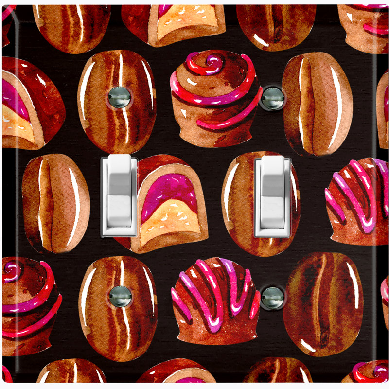 Patterned 2 - Gang Toggle Light Switch Standard Wall Plate