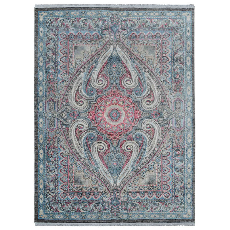 Beier Machine Made Polyester Area Rugs - Rectangle, Brown Gray Color, Oriental Design, Low Pile Machine Made Area Rugs for Living Room, Bed Room