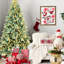 Arbre de Noël 7,5 pi avec teinte bleue, 550 lumières DEL blanc chaud, 2148 pointes, assemblage rapide, aspect naturel