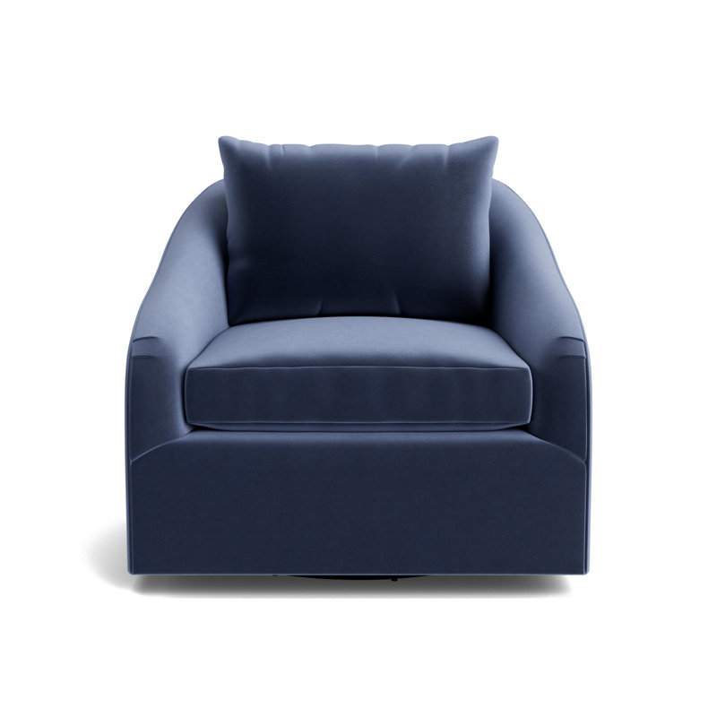 Laurel Swivel Chair, Performance Velvet - Indigo
