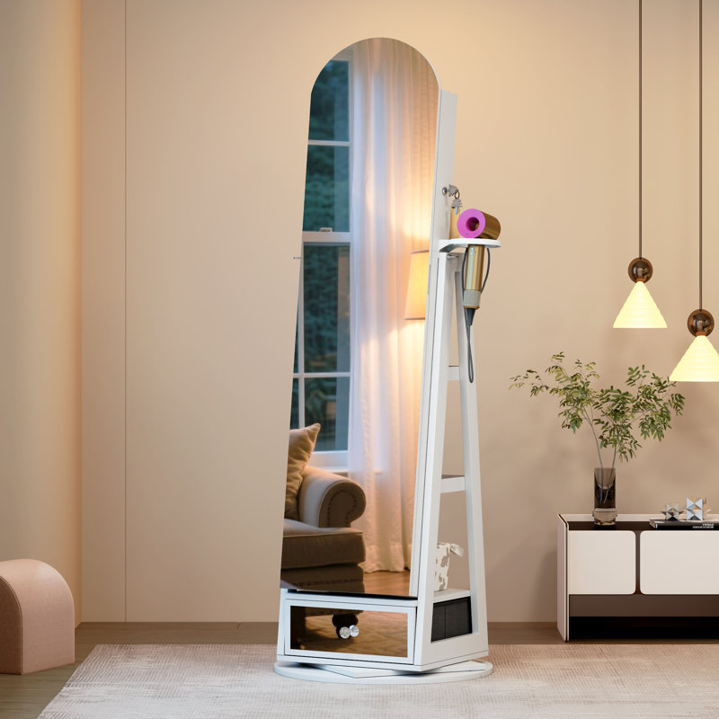 Freestanding Jewelry Armoire, White