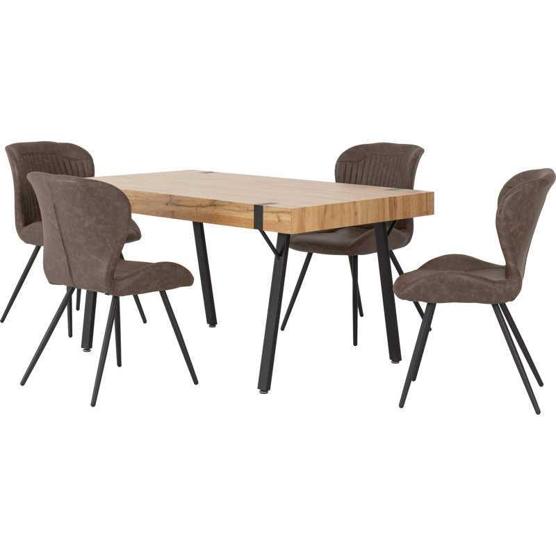 Rhinegeist 4 - Person Dining Set, Brown