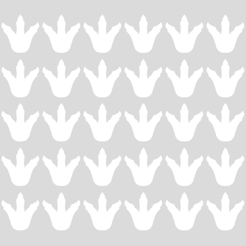 Autocollant mural empreintes Clemons, Blanc
