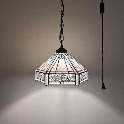 Ampoule à DEL Taliesin Tiffany avec ampoule à DEL hexagonale blanche l 12 po x P 12 po x H 60 po