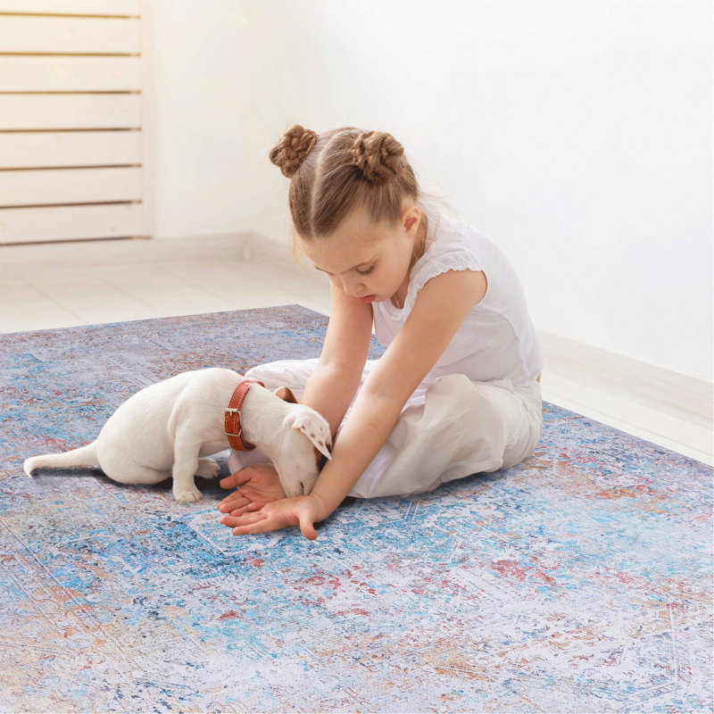Yellow Washable Rug Area Rug (Yellow), Rectangle 2' x 3'
