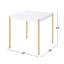 Table de bout carrée avec pieds en métal, blanc et or