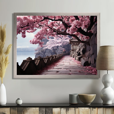 Japan Art Cherry Blossom Pink Path - Japan Art Framed Art