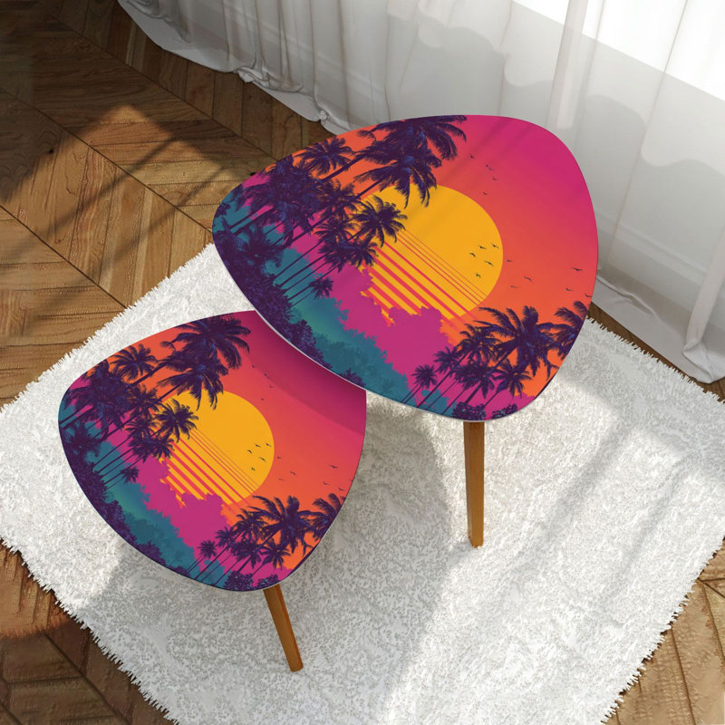 Ensemble de 2 tables basses gigognes Triangle