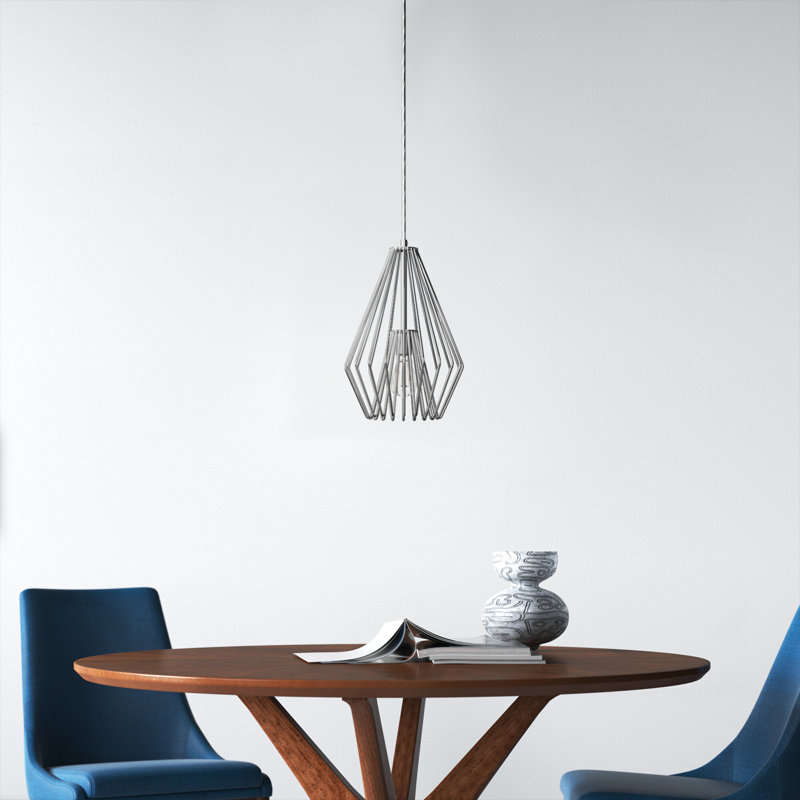 Frankie 1 - Light Unique/Statement Pendant, 15.75" H x 9.25" W x 9.25" D, Matte Black