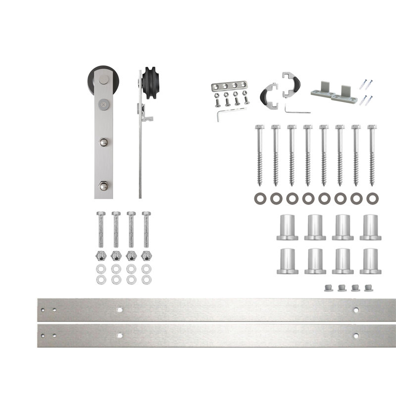 Trousse de quincaillerie à une porte pour porte simple en nickel brossé, 120 po