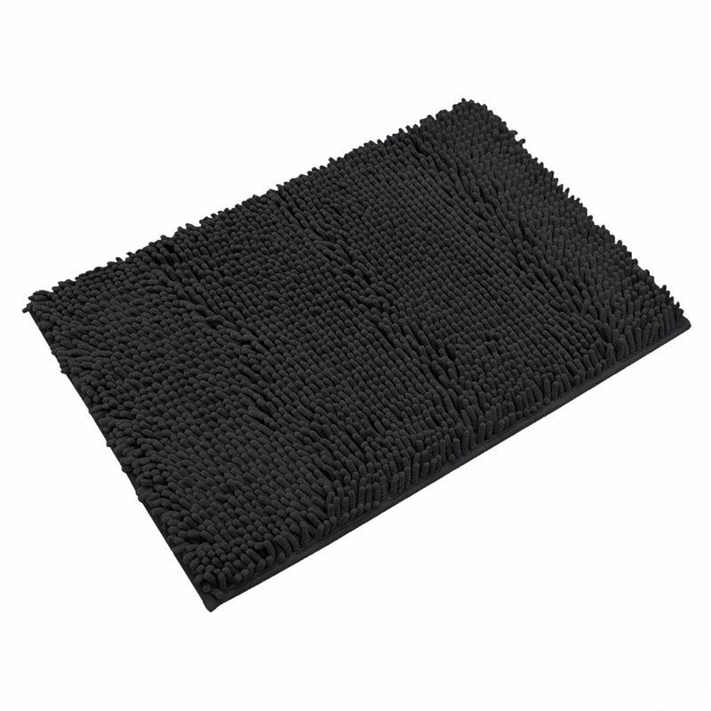21"x59" - Soft Cozy Plush Chenille Bath Mat Bathroom Rug, Black