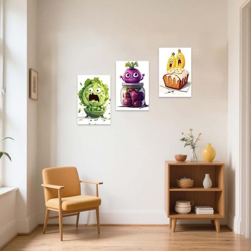 3 Piece Wrapped Canvas Print, 40cm H x 30cm W