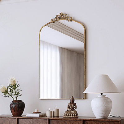 Miroir mural, miroir de plancher arqué orné 43 po x 24 po