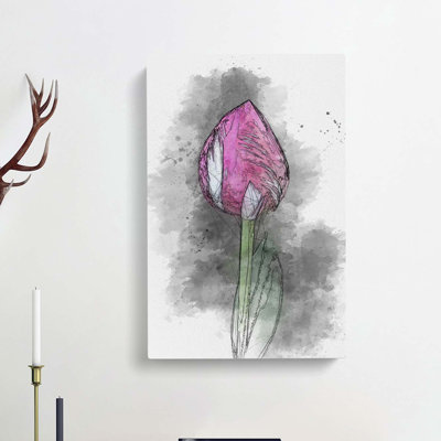 Petals Of A Purple Tulip In Abstract - Wrapped Canvas Print