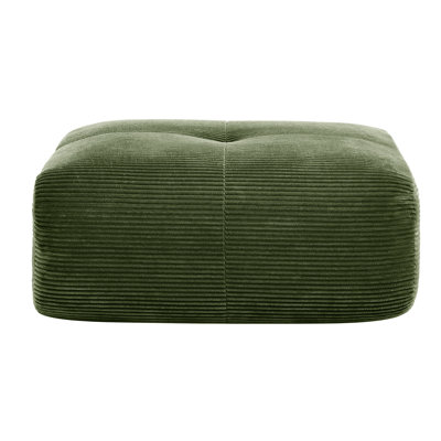 Canapé d'angle en velours côtelé olive, tissu doux et chaud, facile à monter, dossier réglable en velours côtelé, aucun assemblage requis, design ergonomique pour un confort optimal, assise en mousse 32D